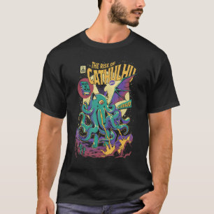 Camiseta Elevação De Cathulhu Creepy Kitten Cthulhu Hallowe