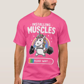Camiseta Elevação de Peso da Malhação do Unicorn Workout Gy