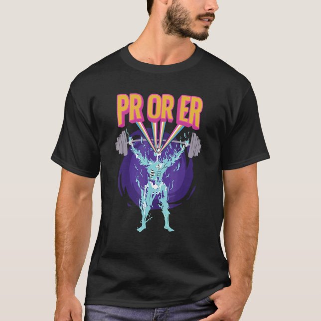 Camiseta Elevação De Peso Do Giro De Construção De Compras  (Frente)