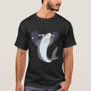 Camiseta Elevação de peso Tubarão de Barbatana de Tubarão