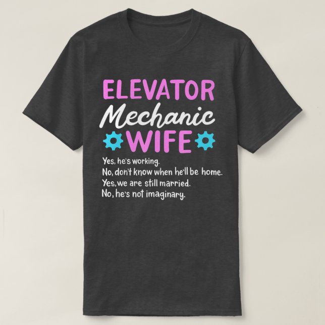 Camiseta Elevador Mecânico de Esposa (Frente do Design)