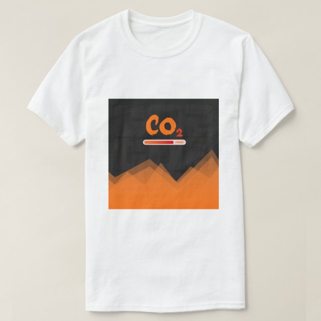 Camiseta Elevados níveis de poluição por dióxido de carbono (Frente do Design)