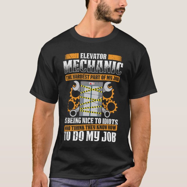 Camiseta Elevator Mechanic Elevator Technician Reparmen Mãe (Frente)