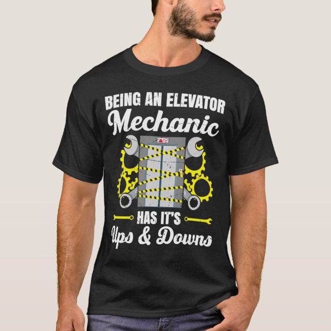 Camiseta Elevator Mechanic Elevator Technician Reparmen Mãe (Frente)