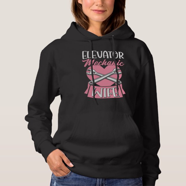 Camiseta Elevator Mechanic Wife Love Heart Mothers Day  1 (Frente)