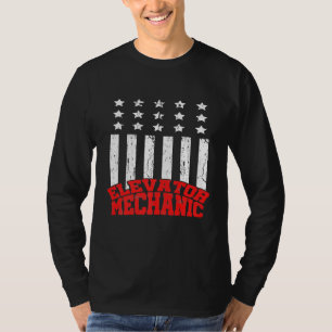 Camiseta Elevator Mechanical Maintenance Life USA Flag Tech