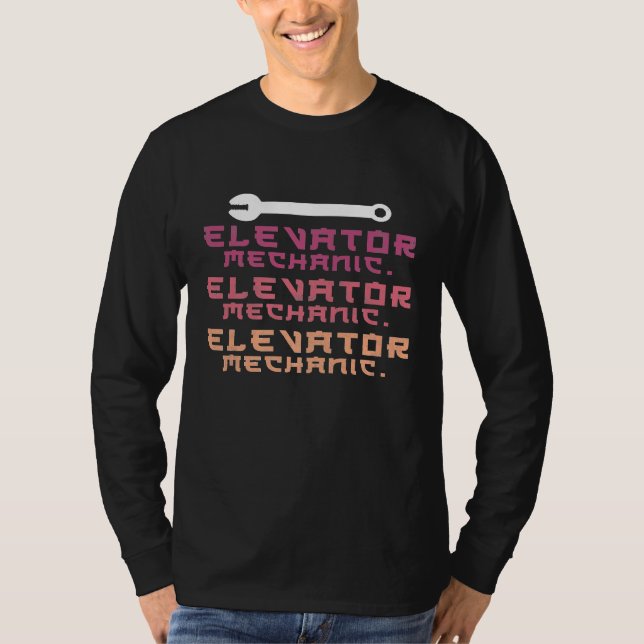 Camiseta Elevator Mechanical Maintenance Usa Floor Technici (Frente)
