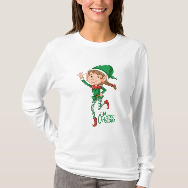 Camiseta Elf bonitinho de Natal. (Frente)
