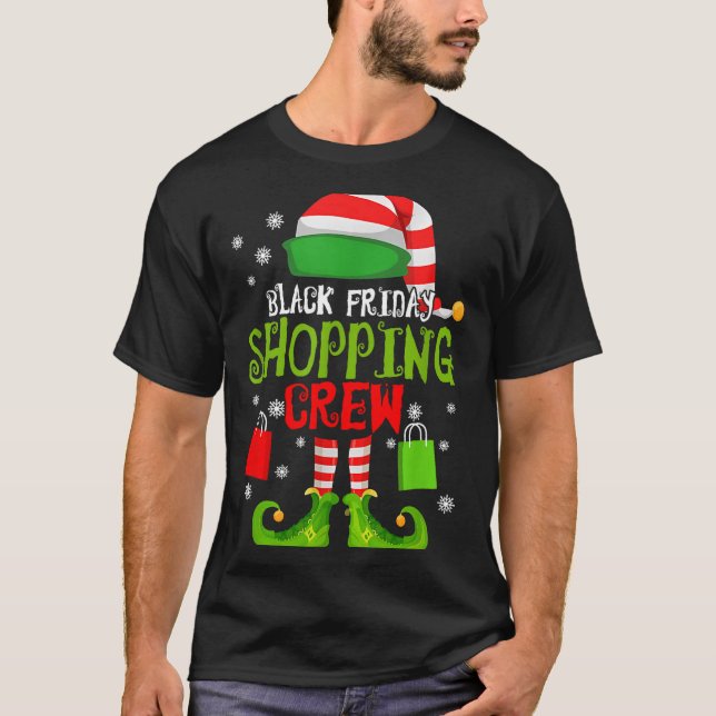Camiseta Elf Christmas Black Shopng Funny Friday Shopng Cre (Frente)