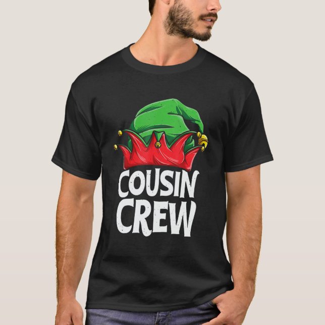 Camiseta Elf Cousin Crew Christmas Squad Family Matching Pa (Frente)