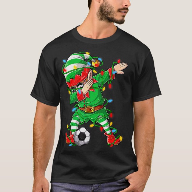 Camiseta Elf Dabbing Soccer Player Christmas Dab Xmas  (Frente)