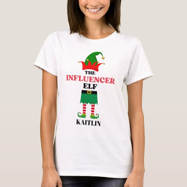 Camiseta Elf de Influenciador Personalizado (Frente)