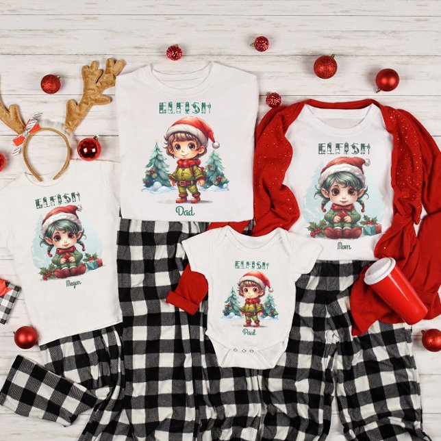 Camiseta Elf de Natal Personalizado (Criador carregado)