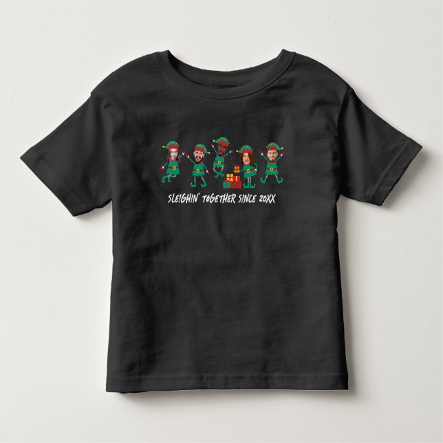 Camiseta Elf de Natal Personalizado Com Rosto Engraçado (Frente)