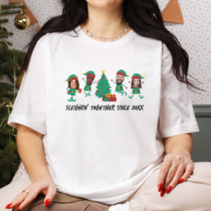 Camiseta Elf de Natal Personalizado Com Rosto Engraçado