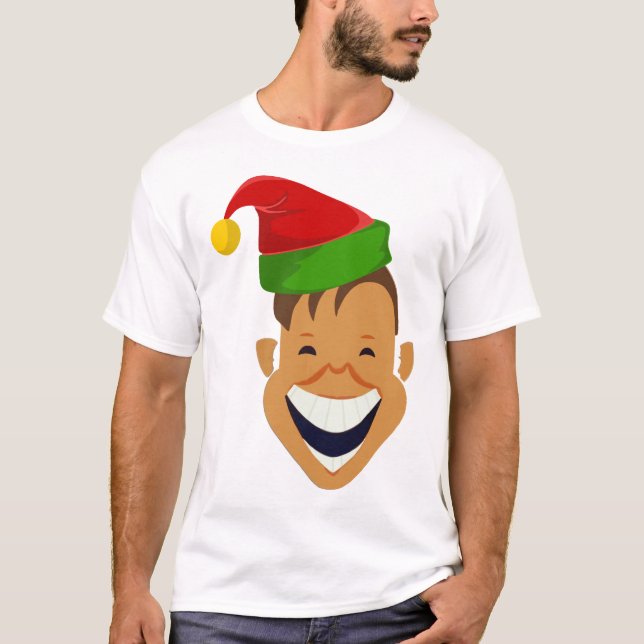 Camiseta Elf de Natal Rindo (Frente)