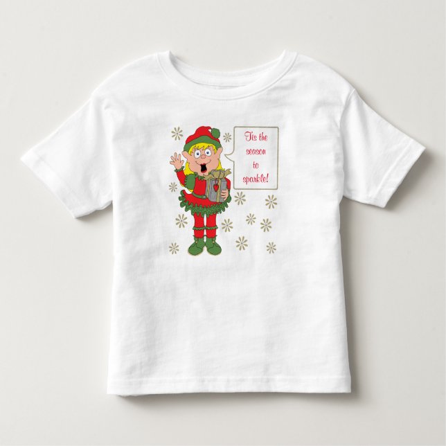 Camiseta Elf de Natal Sparkly (Frente)