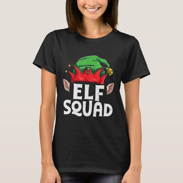 Camiseta Elf Esquadrão Natal Engraçado Elves Família Corres (Frente)