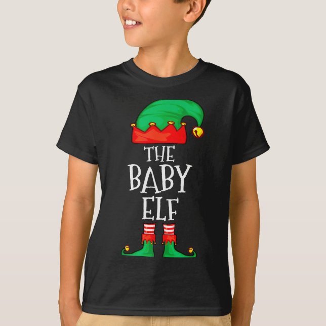 Camiseta Elf Family Christmas Funny The Baby Elf Sweater Bo (Frente)
