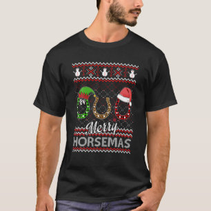 Camiseta Elf Santa Claus Horse Hoof Feliz Horsemas Ugly Chr