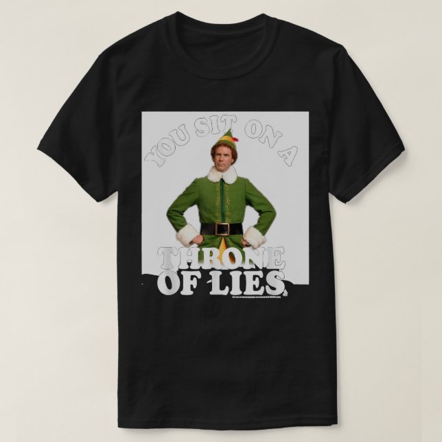 Camiseta Elf Senta-te num Trono de Mentiras (Frente do Design)