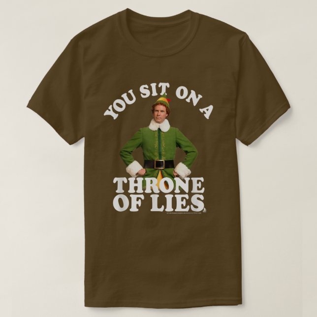 Camiseta Elf Senta-te num Trono de Mentiras (Frente do Design)