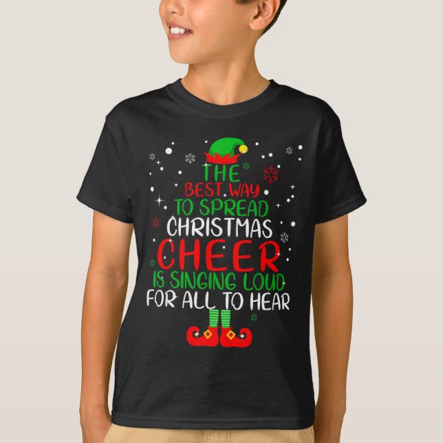 Camiseta Elf Shirt The Way To Spread Christmas Cheer Boys M (Frente)