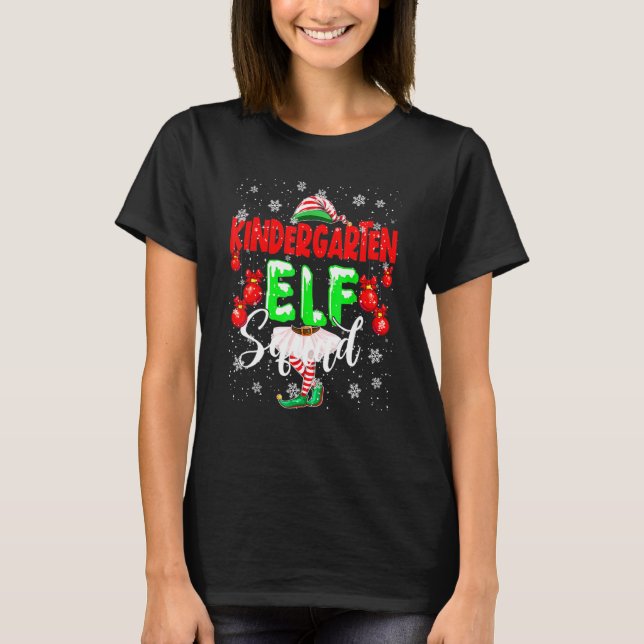Camiseta Elf Squad Christmas Elf Girl Kies Te (Frente)
