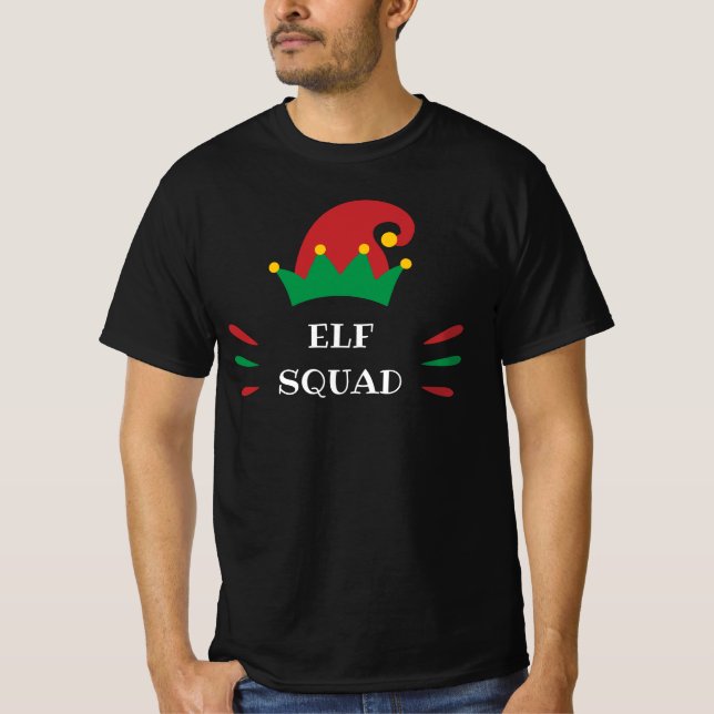 Camiseta Elf Squad | Cotação Elf de Natal Personalizável (Frente)