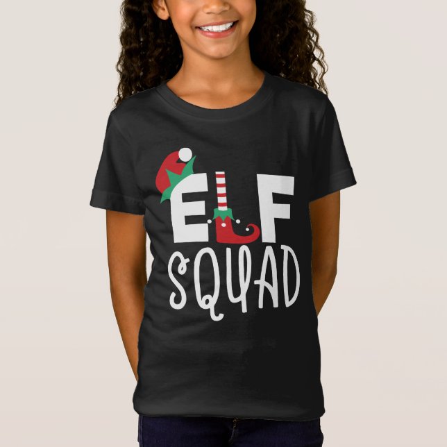 Camiseta Elf Squad Engraçado Família Reunindo Figurino de N (Frente)