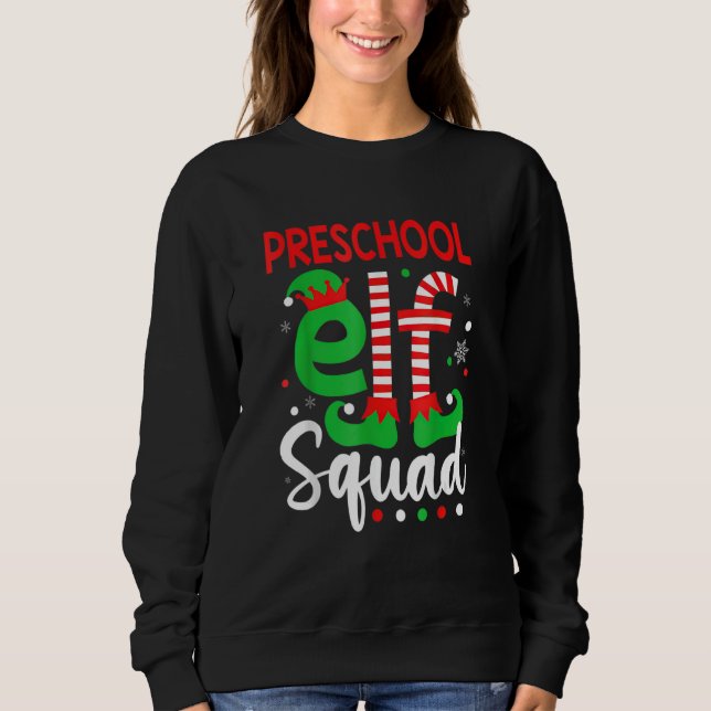 Camiseta Elf Squad Preschool Teacher Christmas  Men Women X (Frente)
