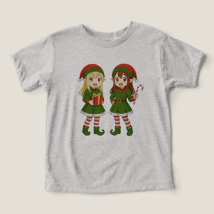 Camiseta Elfes de Natal fofos de anime