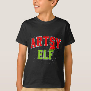 Camiseta Elfo Artístico Natal Família Correspondente Grupo
