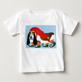 Camiseta Elfo Basset Hound de Natal