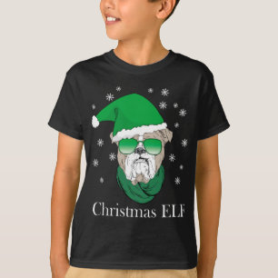 Camiseta Elfo De Natal Engraçado - Legal Buldogue Nos Óculo