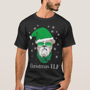 Camiseta Elfo De Natal Engraçado - Legal Buldogue Nos Óculo