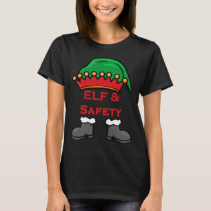 Camiseta Elfo E Segurança, Elfo De Saúde E Segurança Engraç