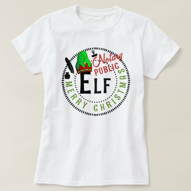 Camiseta Elfo Notário Público de Natal (Frente do Design)