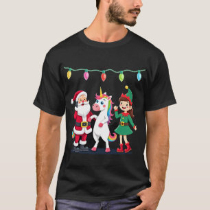 Camiseta Elfo Papai Noel Dabbing Unicórnio Natal Crianças H