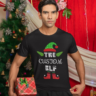 Camiseta Elfo Personalizada, Camisa de Natal Perso
