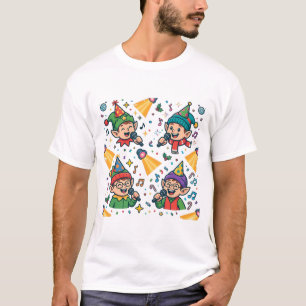 Camiseta Elfos Cantando Karaoke de Natal Arte Divertida