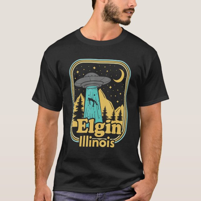 Camiseta Elgin Illinois Ufo Alienígena Hunter 80s Orgulho E (Frente)