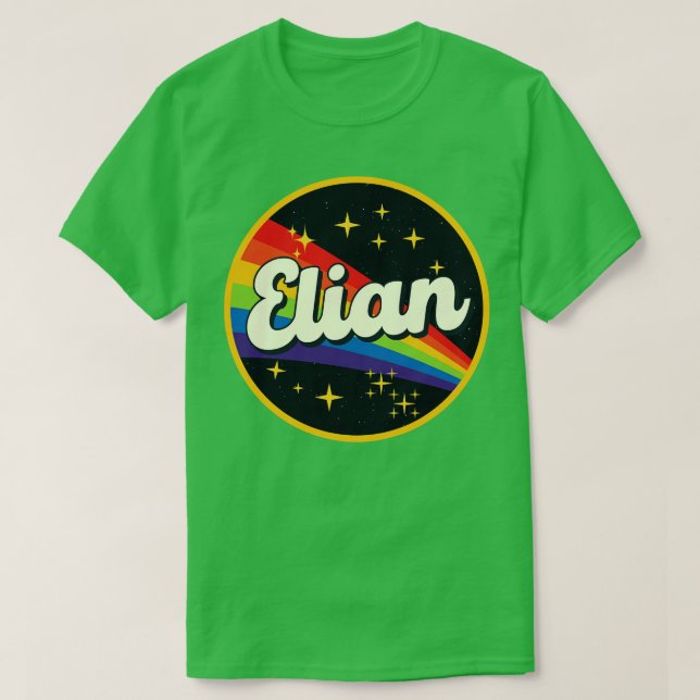 Camiseta Elian Rainbow No Space Vintage Style (Frente do Design)
