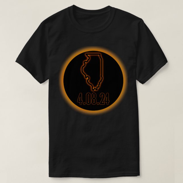 Camiseta Elipse solar de Illinois 2024 TShirt (Frente do Design)