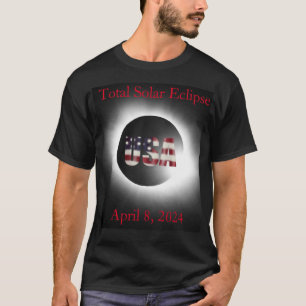 Camiseta Elipse solar total 8 de abril de 2024 bandeira dos