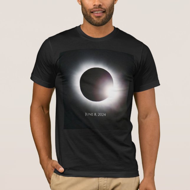 Camiseta Elipse solar total 8 de abril de 2024 Sol da Lua (Frente)