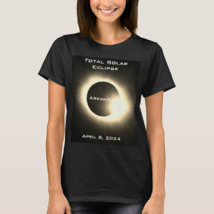Camiseta Elipse solar total do Arkansas em 8 de abril de 20