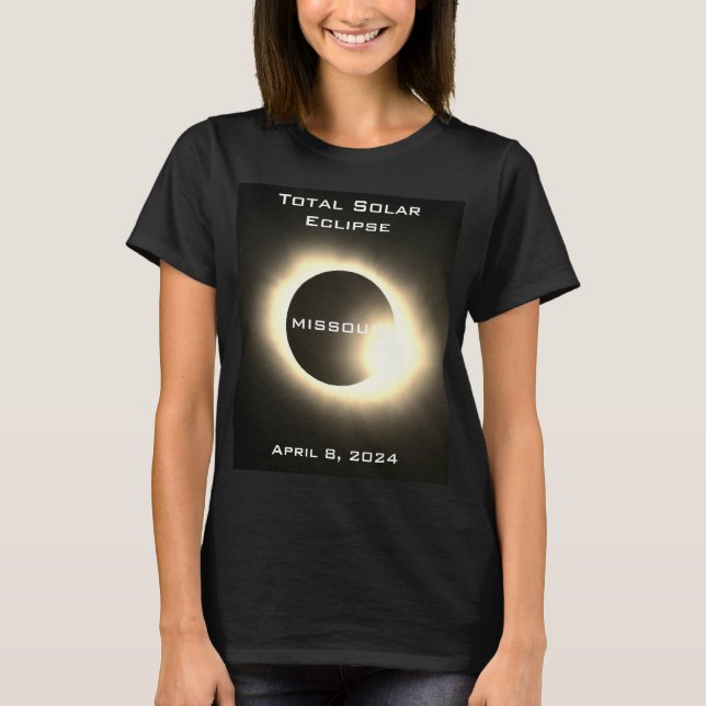 Camiseta Elipse solar Total do Missouri 8 de abril de 2024 (Frente)