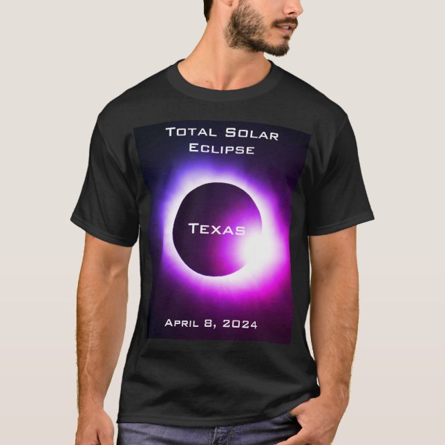Camiseta Elipse solar total do Texas 8 de abril de 2024 (Frente)