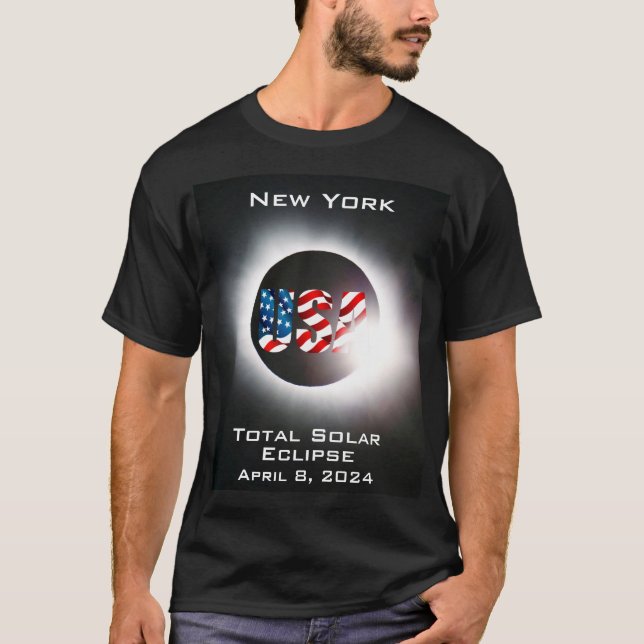 Camiseta Elipse solar total EUA, Nova York, 8 de abril de 2 (Frente)